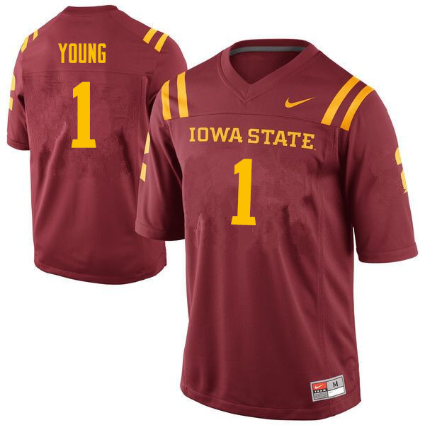 Men #1 Datrone Young Iowa State Cyclones College Football Jerseys Sale-Cardinal